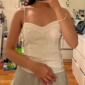 White cropped tank top